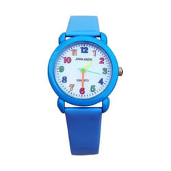Watch Waterproof Cartoon Comfortable Children Cute Quartz Wristwatch For Boys - blue