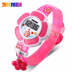 SKMEI Children &apos;s Watch Kids Electronic Digital Watches Sport Silicone Boy Girl WristWatch Silicone Digital Watch - Red