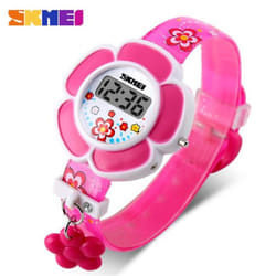 SKMEI Children &apos;s Watch Kids Electronic Digital Watches Sport Silicone Boy Girl WristWatch Silicone Digital Watch - Red