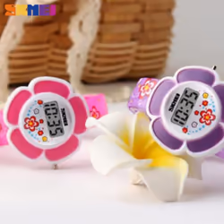 SKMEI Children &apos;s Watch Kids Electronic Digital Watches Sport Silicone Boy Girl WristWatch Silicone Digital Watch - Red