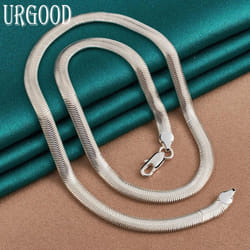 925 Sterling Silver 6mm Snake Chain For Men And Women Necklaces - 45cm