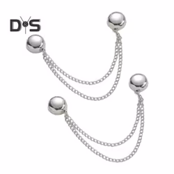 2pcs Multi-function Magnetic Clothing Clip With Chain Multi-purpose Pinless Metal Buttons Clip Clothes Scarf Trouser Legs Cuf ...