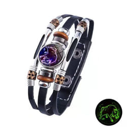12 Zodiac Signs Constellation Charm Bracelet Men Women Fashion Multilayer Weave Leather Bracelet & Bangle Birthday Gifts - Taurus