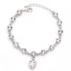 Cherish Love Crystal Bracelet Girls Accessories Fashion Jewelry Ladies Beautiful Lucky Bracelet - white