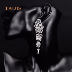 Women Long Dangle Chandelier Earrings Engagement Bridal Crystal Stone Jewelry Gift