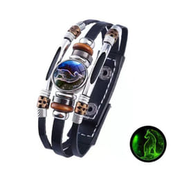 12 Zodiac Signs Constellation Charm Bracelet Men Women Fashion Multilayer Weave Leather Bracelet & Bangle Birthday Gifts - Capricornus