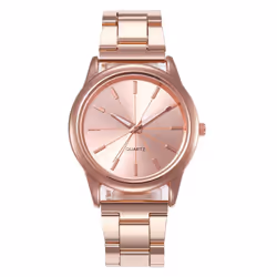 Fashion Women&apos;s Luxury Rose Gold Quartz Watch Stainless Steel Dress Bracelet Watch - gold