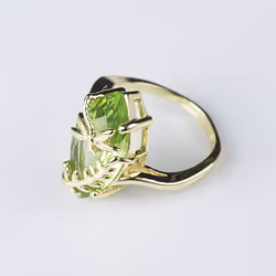 Chic Fashion Jewelry Women Dranonfly Design Natural Peridot Engagement Wedding Party Ring - as the picture, No. 7