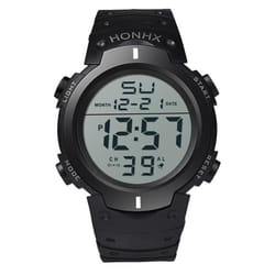 Fashion Waterproof Men&apos;s Boy Lcd Digital Stopwatch Date Rubber Sport Wrist Watch - white, One Size