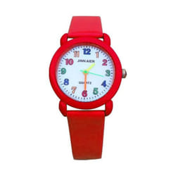 Watch Waterproof Cartoon Comfortable Children Cute Quartz Wristwatch For Boys - red
