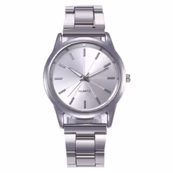 Fashion Women's Luxury Rose Gold Quartz Watch Stainless Steel Dress Bracelet Watch - silver