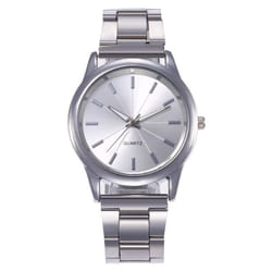 Fashion Women&apos;s Luxury Rose Gold Quartz Watch Stainless Steel Dress Bracelet Watch - silver
