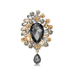 Brooch European And American Luxury Super Flash Crystal Brooch - black