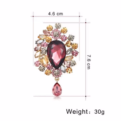 Brooch European And American Luxury Super Flash Crystal Brooch - black