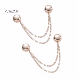 2pcs Multi-function Magnetic Clothing Clip With Chain Multi-purpose Pinless Metal Buttons Clip Clothes Scarf Trouser Legs Cuf ...