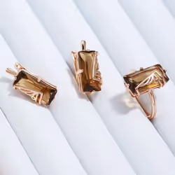 Hollow Inlay Square Light Tea Color Zircon Large Rings Elegant Geometric Jewelry Women Rings Accessories - as the picture, 9