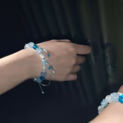 Simple Alloy Till The End Of The Moon Chinese Jewelry Tassel Chain Women Bracelet Beads Pendant - A