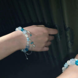 Simple Alloy Till The End Of The Moon Chinese Jewelry Tassel Chain Women Bracelet Beads Pendant - A