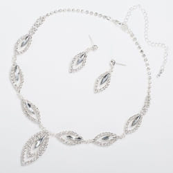 Fashion Crystal Jewelry Set Jewelry Colorful  Necklace Set Earring And Necklace  Accessory For Party - white, set