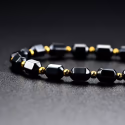 Women Hematite Hexagonal Prism Beads Magnetic Necklace