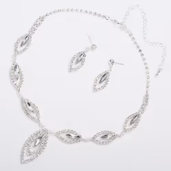 Fashion Crystal Jewelry Set Jewelry Colorful  Necklace Set Earring And Necklace  Accessory For Party - red, set