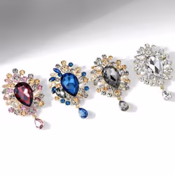 Brooch European And American Luxury Super Flash Crystal Brooch - red