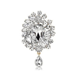 Brooch European And American Luxury Super Flash Crystal Brooch - white