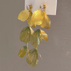 Metal Ginkgo Leaf Tassel Earrings for Women  European and American Exaggerated Dangle Earrings Premium Wedding  Jewelry Gift - Gold