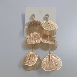 Metal Ginkgo Leaf Tassel Earrings for Women  European and American Exaggerated Dangle Earrings Premium Wedding  Jewelry Gift - Gold