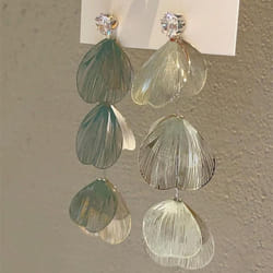 Metal Ginkgo Leaf Tassel Earrings for Women  European and American Exaggerated Dangle Earrings Premium Wedding  Jewelry Gift - Silver