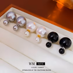 Silver Needle, Simple Pearl, Two Wear Earrings, Fashionable And Versatile Earrings, Light Luxury, And High End Earrings - white