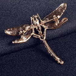 New Fashion Jewelry Women&apos;s Vintage Noble Dragonfly Crystal Scarf Pin Brooches