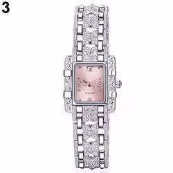 Lady Slim Watch Band Bracelet Quartz Rectangle Case Watch - pink