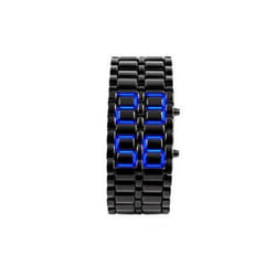 European And American Unique Creative Lava Led Waterproof Trendy Men&apos;s Watch Men&apos;s Bracelet Couple Retro Men&apos;s - Black shell blue lamp
