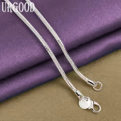 925 Sterling Silver 3mm Snake Chain Necklace - 40cm
