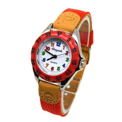 Cute Boys Girls Quartz Watch Kids Children&quot;s Fabric Strap Student Time Clock Wristwatch Gifts - rose red