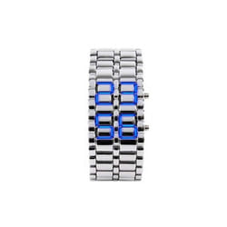 European And American Unique Creative Lava Led Waterproof Trendy Men&apos;s Watch Men&apos;s Bracelet Couple Retro Men&apos;s - Silver shell blue lamp