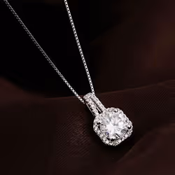 Lindon Fashion Necklace Zircon Pendant Women Wedding Gift Fine Jewellery Pendants - white