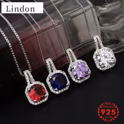 Lindon Fashion Necklace Zircon Pendant Women Wedding Gift Fine Jewellery Pendants - white