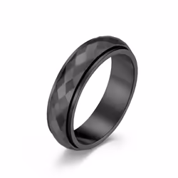 Simple Unisex Rhombus Faceted Hip Hop Ring For Men Women Stainless Steel Couple Finger Ring Stress Relief Anxiety Wedding Jew ...