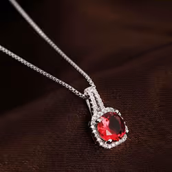 Lindon Fashion Necklace Zircon Pendant Women Wedding Gift Fine Jewellery Pendants - red
