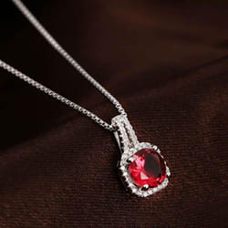 Lindon Fashion Necklace Zircon Pendant Women Wedding Gift Fine Jewellery Pendants - red