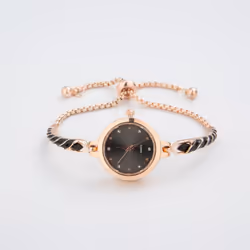 Elegant Bracelet Watches For Women Ladies Adjustable Bracelets Watch Fashion Quartz Wristwatches Gift - Black