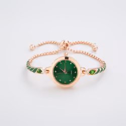 Elegant Bracelet Watches For Women Ladies Adjustable Bracelets Watch Fashion Quartz Wristwatches Gift - Green