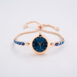 Elegant Bracelet Watches For Women Ladies Adjustable Bracelets Watch Fashion Quartz Wristwatches Gift - Blue