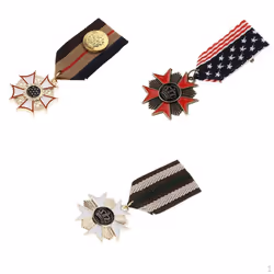 3pcs Vintage Unisex Medal Badge Star Brooch Pin Jewelry ;