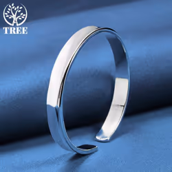 925 Sterling Silver Smooth 8mm Adjustable Bangle Bracelet Jewelry