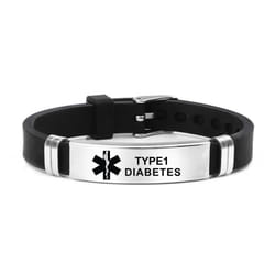 Type 1 Diabetes Medical Alert Id Bracelets For Men Woman Kids Adjustable Silicone Bangles Ice Sos Jewelry - TYPE1 DIABETES
