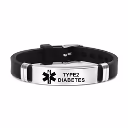 Type 1 Diabetes Medical Alert Id Bracelets For Men Woman Kids Adjustable Silicone Bangles Ice Sos Jewelry - TYPE1 DIABETES