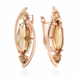 Geometric Cut Teal Zircon Personality Dangle Earrings For Women Trendy Golden Wedding Jewelry
